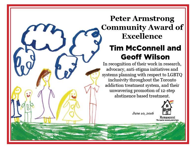Peter Armstrong Community Award of Excellence.