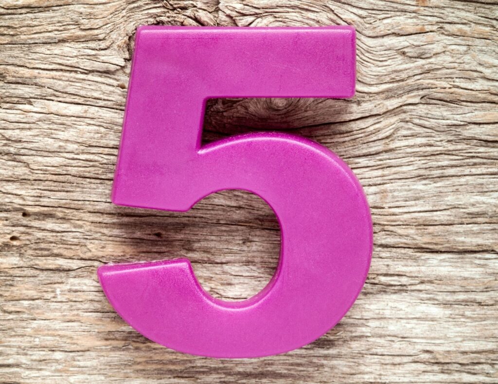 Pink number 5