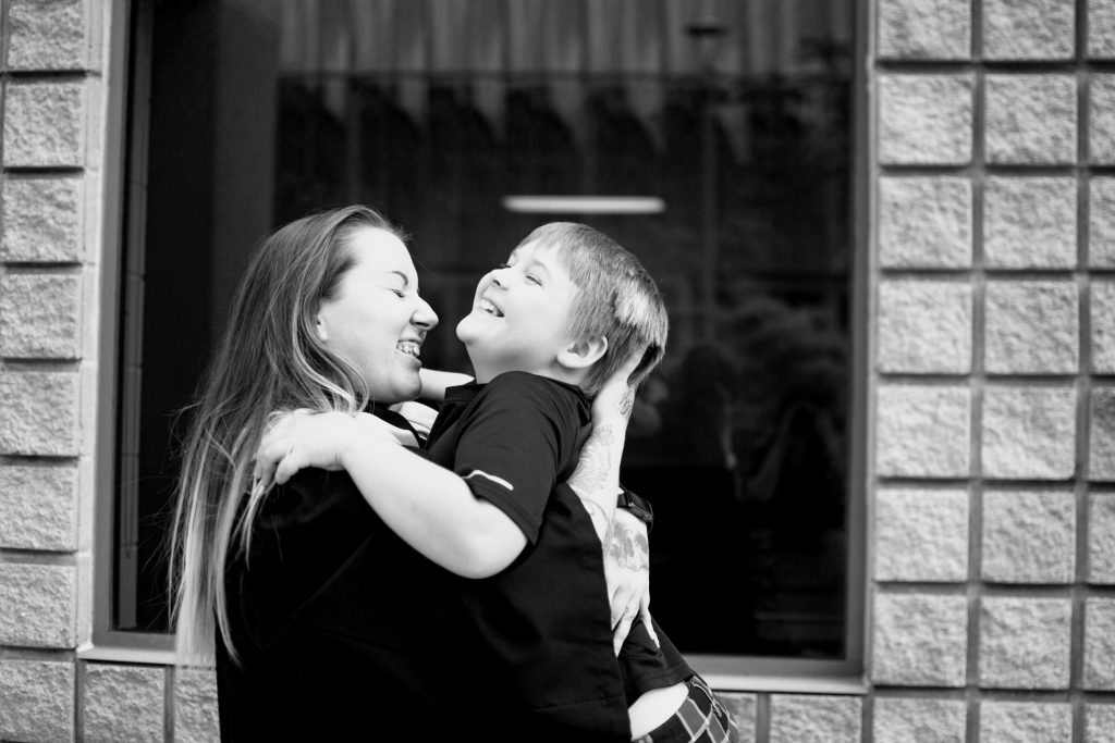 Jade Carne and her son.