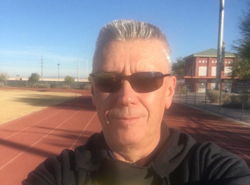Jon exercises at a track