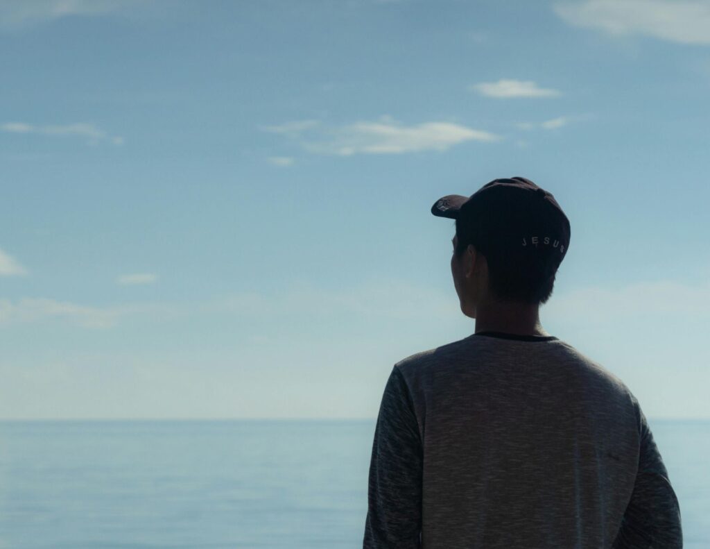 Man looking out into distance